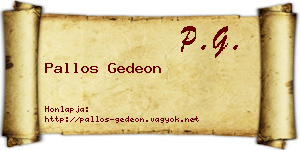 Pallos Gedeon névjegykártya
